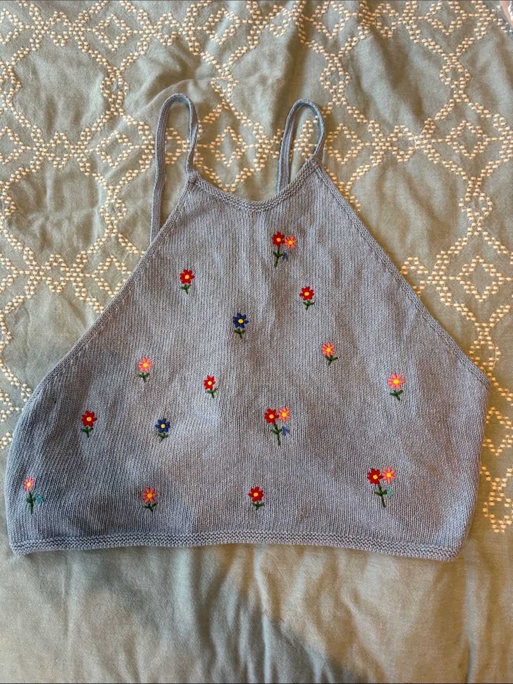 Zara knit cottagecore halter top - Picture 1 of 7